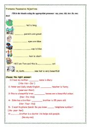 possessive adjectives exercises