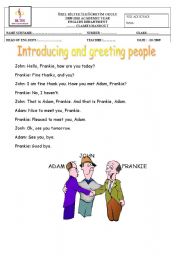 English Worksheet: Introducing and greeting people