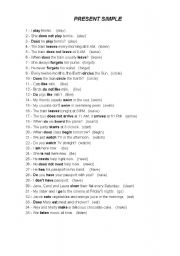 English Worksheet: Present Simple Exercises