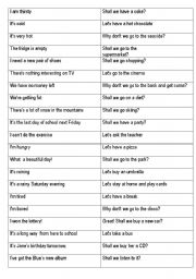 English Worksheet: making suggestions