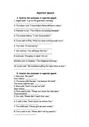 English Worksheet: Reported Speech