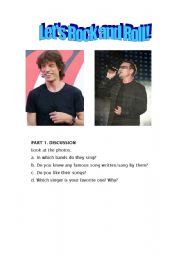 English Worksheet: LETS ROCK AND ROLL!