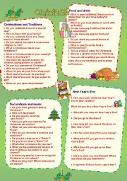 English Worksheet: Speaking cards 3  Christmas