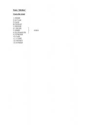 English Worksheet: Kitchen words