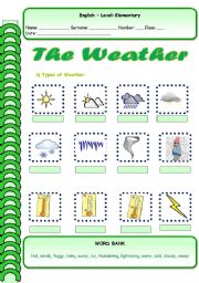 English Worksheet: The Weather