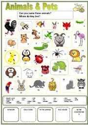 English Worksheet: Animals 