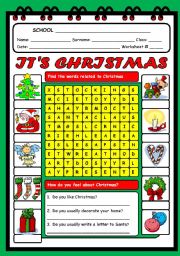 English Worksheet: ITS CHRISTMAS