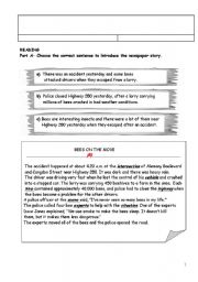 English Worksheet: newspaper stories