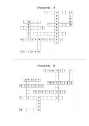 Feelings crosswords - communicative, work pair