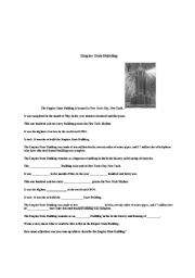 English worksheet: Empire State Building Reading comp and writing worksheet