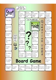 English Worksheet: Board Game - Question Tags