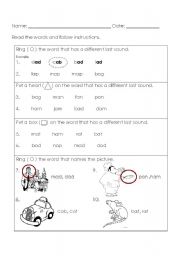 English Worksheet: cvc a