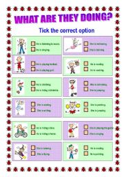 English Worksheet: PRESENT CONTINUOUS