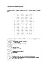 English Worksheet: Transport vocab wordsearch