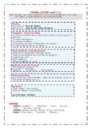 English Worksheet: fce formal letterwriting guide