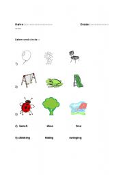 English Worksheet: Playground