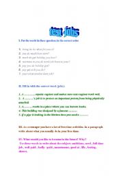 English worksheet: test jobs 