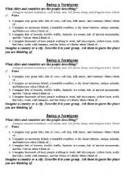 English worksheet: Being a Foreigner