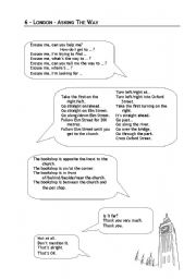 English worksheet: dialogues asking the way