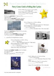 English worksheet: Catch a falling star (lyrics-fill in the gaps)