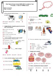 English Worksheet: 7th Grade 2. Exam