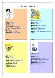 English Worksheet: Part1- Job Routines (Present Simple)