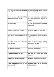 English Worksheet: Past Continuous Story Activity