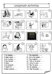 English Worksheet: daily routines