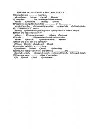 English Worksheet: questions about computers