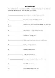 English worksheet: Learn more about your classmates