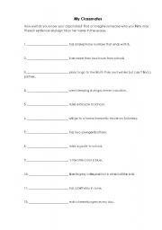English Worksheet: Learn more about your classmates