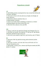 English worksheet: Prepositions: in,on,at