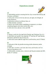 English Worksheet: Prepositions: in,on,at