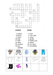 English Worksheet: clothes puzzle