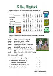 English Worksheet: I like English!