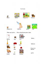 English worksheet: my house