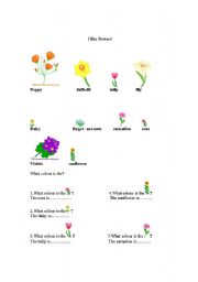 English Worksheet: the flowers