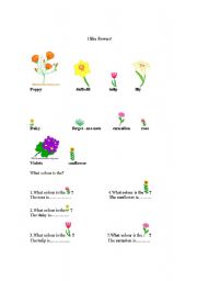 English Worksheet: the flowers