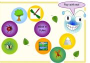 English Worksheet: Insects & Nature Board Game, designed to be used with 