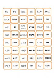 English Worksheet: Irregular verbs Domino