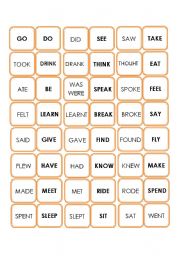 Irregular verbs Domino