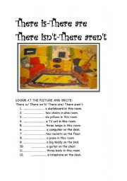 English Worksheet: There is - there isnt/ There are/ there arent