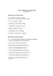 English worksheet: Degrees of adjectives