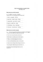 English Worksheet: Degrees of adjectives