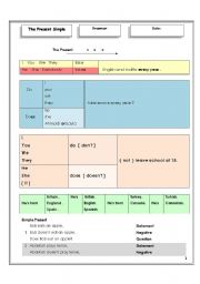 English worksheet: present simple