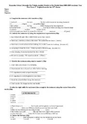 English Worksheet: exam