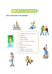 English Worksheet: Classroom Rules