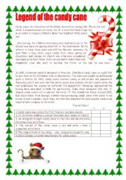 English Worksheet: What do you know about candy canes ?
