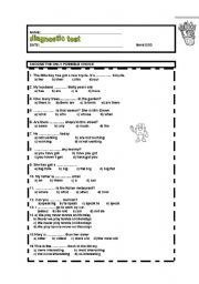 English worksheet: diagnostic test for 3rd ESO