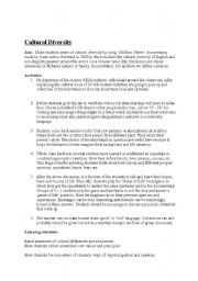 English Worksheet: Cultural Awareness - Listening to interviews of Yann Arthus Bertrands 6 Billon Others project and sharing experiences